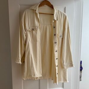 Light Cream Button-Front Overshirt